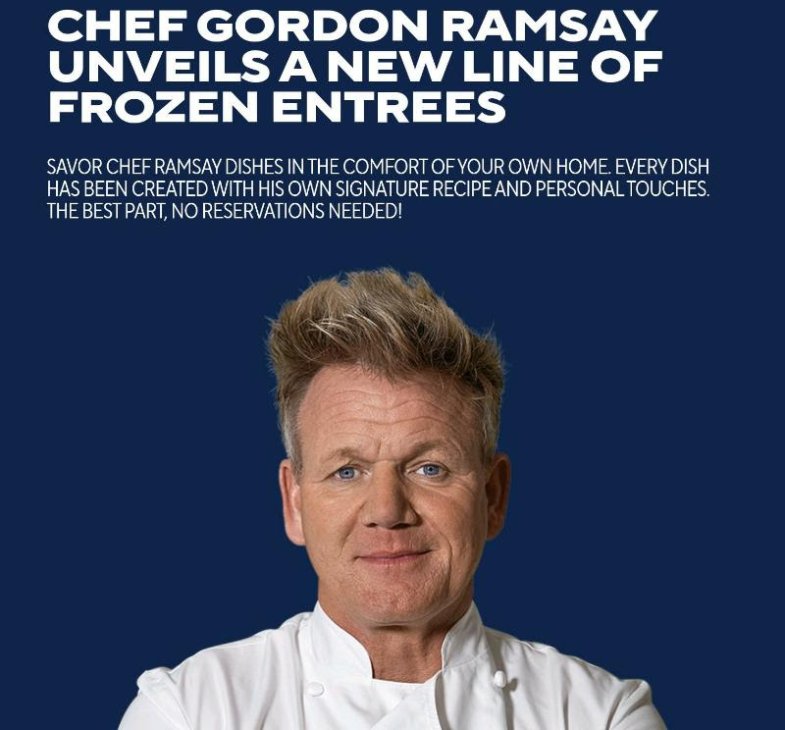 Gordon Ramsay nedávno informoval o své první řadě mražených potravin