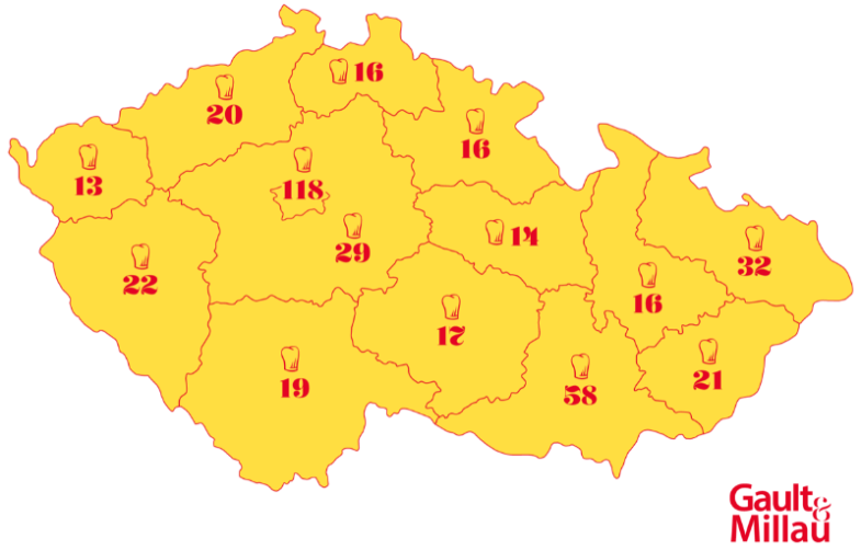 Počet zařazených podniků dle jednotlivých krajů ČR